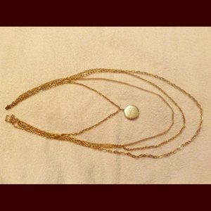 Vintage Jewelry Necklace 4 Gold Strand Locket 18"